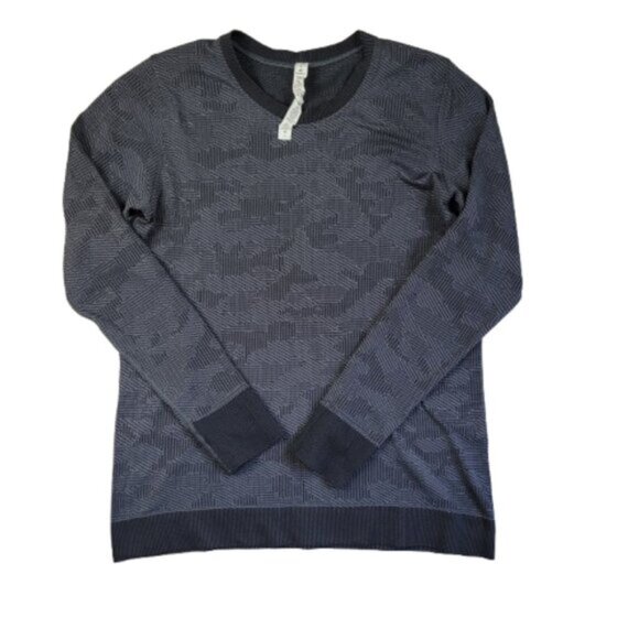 Lululemon Swiftly Breathe Long Sleeve Shirt Womens 8 Black Camo Seamless Top - Picture 2 of 8
